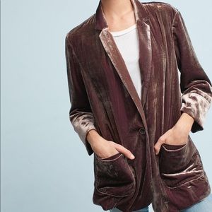 Iridescent velvet blazer - mauve/deep rose